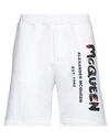Alexander Mcqueen Graffiti-print Cotton Track Shorts In White