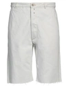 Maison Margiela Cotton Denim Shorts In Off White