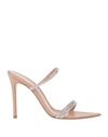 GIANVITO ROSSI GIANVITO ROSSI WOMAN SANDALS LIGHT PINK SIZE 10 SOFT LEATHER