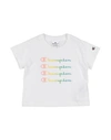 Champion Babies'  Toddler Girl T-shirt White Size 5 Cotton, Polyester