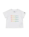 Champion Toddler Girl T-shirt White Size 5 Cotton, Polyester In White