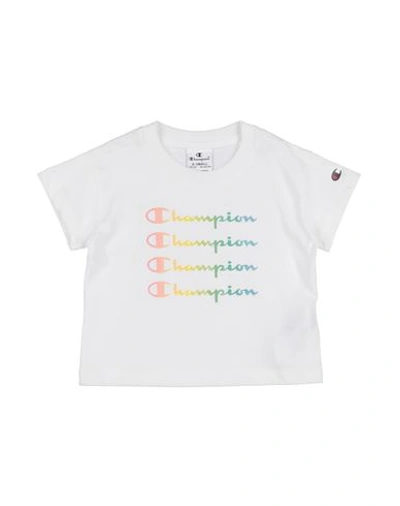 Champion Babies'  Toddler Girl T-shirt White Size 5 Cotton, Polyester