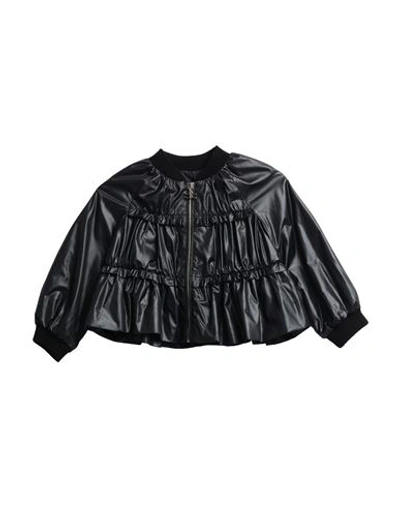 Elisabetta Franchi Babies'  Toddler Girl Jacket Black Size 6 Polyester, Cotton