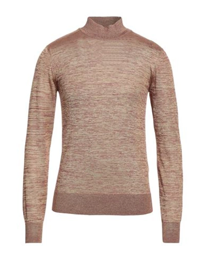 Dolce & Gabbana Man Turtleneck Sand Size 46 Polyester, Cotton In Beige