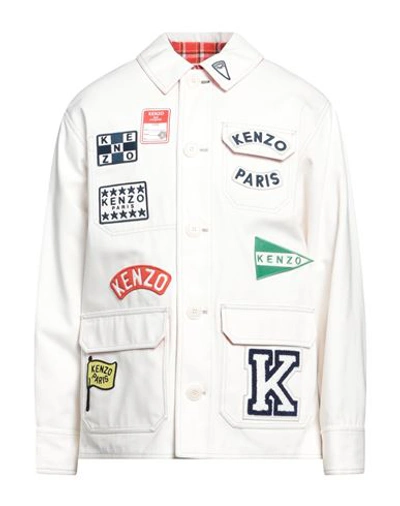 Kenzo Man Jacket White Size M Cotton In Off White