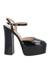 Stuart Weitzman Skyhi Leather Platform Pumps In Black