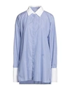 Loewe Blue Cotton Deconstructured Shirt In Blue