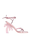 Palm Angels Woman Sandals Pink Size 9 Soft Leather