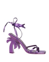 Palm Angels Woman Sandals Purple Size 8 Soft Leather