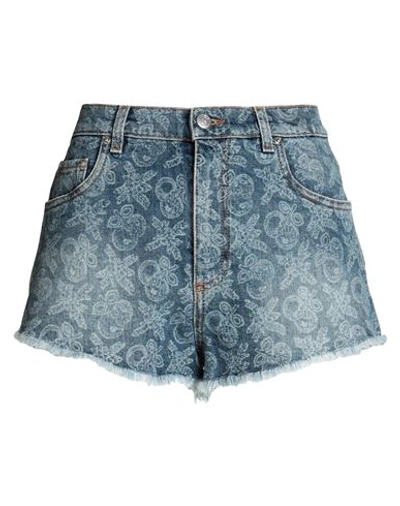 Etro Woman Denim Shorts Blue Size 27 Cotton, Elastane