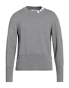 Thom Browne Man Sweater Grey Size 4 Virgin Wool