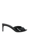 Dolce & Gabbana Patent Leather Open Toe Mules Heel 7 Cm In Black