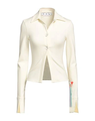 Off-white Woman Shirt Cream Size 4 Polyamide, Elastane