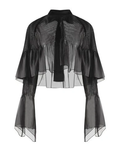Loewe Woman Top Black Size 6 Silk, Triacetate, Polyester