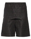 Valentino All-over Toile Iconographe Shorts In Brown