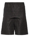 Valentino Iconographic Print Bermuda Shorts In Brown