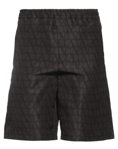 VALENTINO VALENTINO GARAVANI MAN SHORTS & BERMUDA SHORTS DARK BROWN SIZE 32 SILK