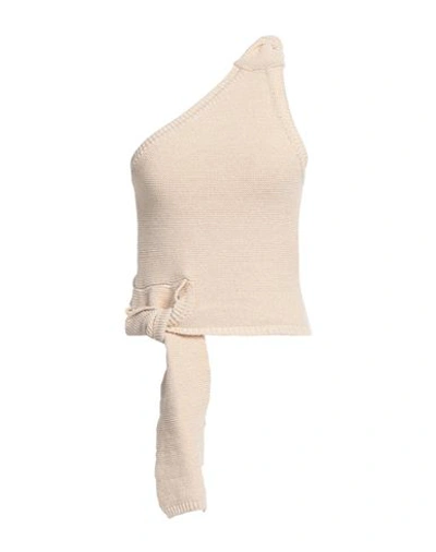Jacquemus Woman Top Cream Size 8 Cotton, Polyester, Polyamide In White