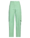 GANNI GANNI WOMAN PANTS LIGHT GREEN SIZE 6 ORGANIC COTTON