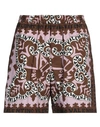 Valentino Garavani Man Shorts & Bermuda Shorts Cocoa Size 30 Cotton In Brown