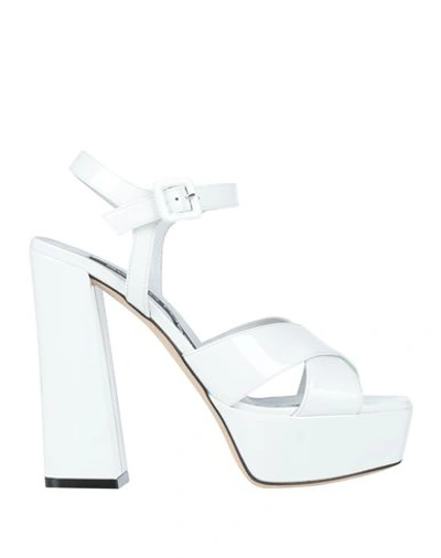 Sergio Rossi Woman Sandals White Size 11 Soft Leather