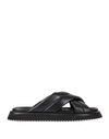 Dolce & Gabbana Men Nappa Effect Fabric Sandal In Black