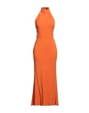 Alexander Mcqueen Woman Maxi Dress Orange Size 2 Viscose, Acetate