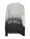 OFF-WHITE OFF-WHITE WOMAN SWEATER LIGHT GREY SIZE 6 MOHAIR WOOL, POLYAMIDE, WOOL