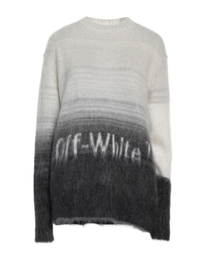 OFF-WHITE OFF-WHITE WOMAN SWEATER LIGHT GREY SIZE 4 MOHAIR WOOL, POLYAMIDE, WOOL