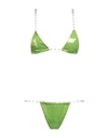 Gcds Woman Bikini Acid Green Size S Polyamide, Elastane