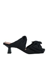 Ganni Black Heeled Mule With Bows In Black