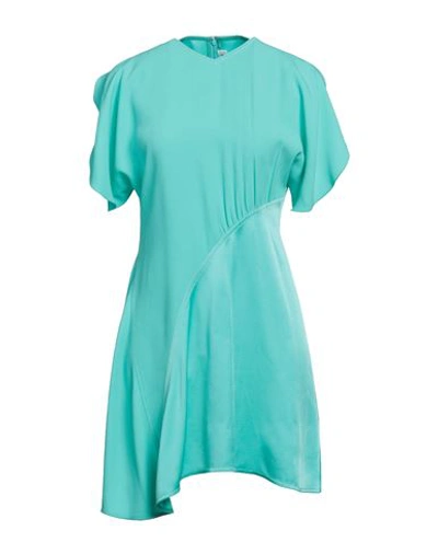 Victoria Beckham Woman Mini Dress Turquoise Size 2 Acetate, Viscose In Blue