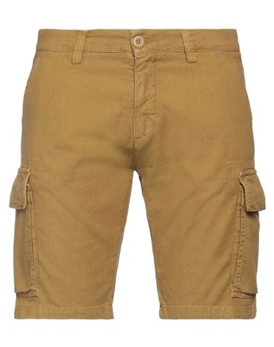 Modfitters Man Shorts & Bermuda Shorts Mustard Size 32 Linen, Cotton, Elastane In Yellow