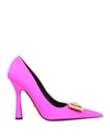 Versace Woman Pumps Fuchsia Size 6 Textile Fibers, Soft Leather In Pink
