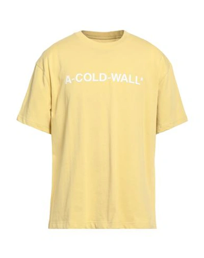 A-cold-wall* Man T-shirt Light Yellow Size L Cotton