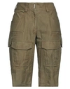 GIVENCHY GIVENCHY WOMAN SHORTS & BERMUDA SHORTS MILITARY GREEN SIZE 6 COTTON