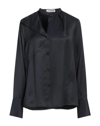 Jil Sander Woman Shirt Black Size 4 Viscose In Black