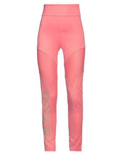 Fendi Woman Leggings Salmon Pink Size S Polyamide, Elastane