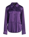 TOM FORD TOM FORD WOMAN SHIRT PURPLE SIZE 4 ACETATE, VISCOSE