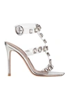 GIANVITO ROSSI GIANVITO ROSSI WOMAN SANDALS TRANSPARENT SIZE 7 RUBBER, SOFT LEATHER