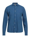 Rossopuro Man Shirt Navy Blue Size 15 ½ Linen