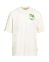 Msgm Man T-shirt Cream Size L Cotton In White