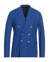 T-jacket By Tonello Man Blazer Bright Blue Size L Cotton
