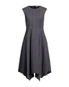 Peserico Woman Midi Dress Charcoal Size 12 Cotton, Elastane In Grey