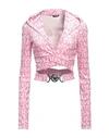 Versace Woman Sweatshirt Pink Size 14 Polyester, Elastane