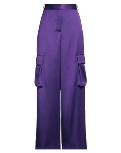 VERSACE VERSACE WOMAN PANTS PURPLE SIZE 6 VISCOSE