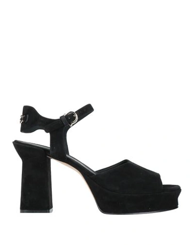 Ferragamo Woman Sandals Black Size 10.5 Soft Leather