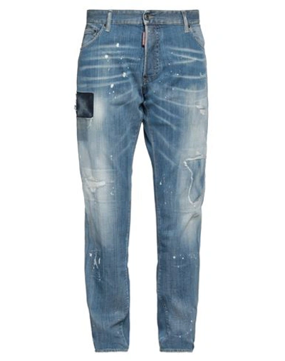 Dsquared2 Man Jeans Blue Size 38 Cotton, Elastane