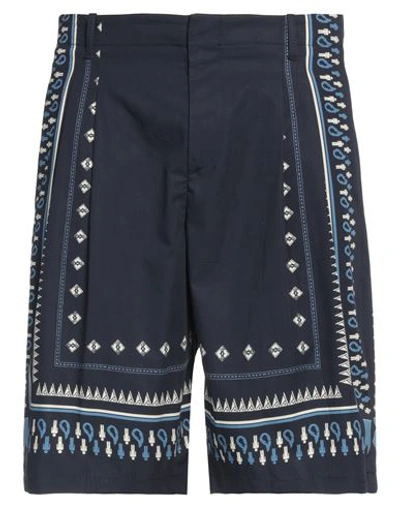 Etro Geometric-print Tailored Shorts In Blue