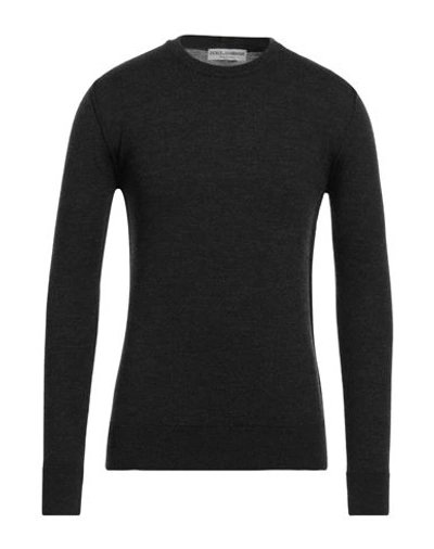 Dolce & Gabbana Man Sweater Black Size 44 Virgin Wool In Grey